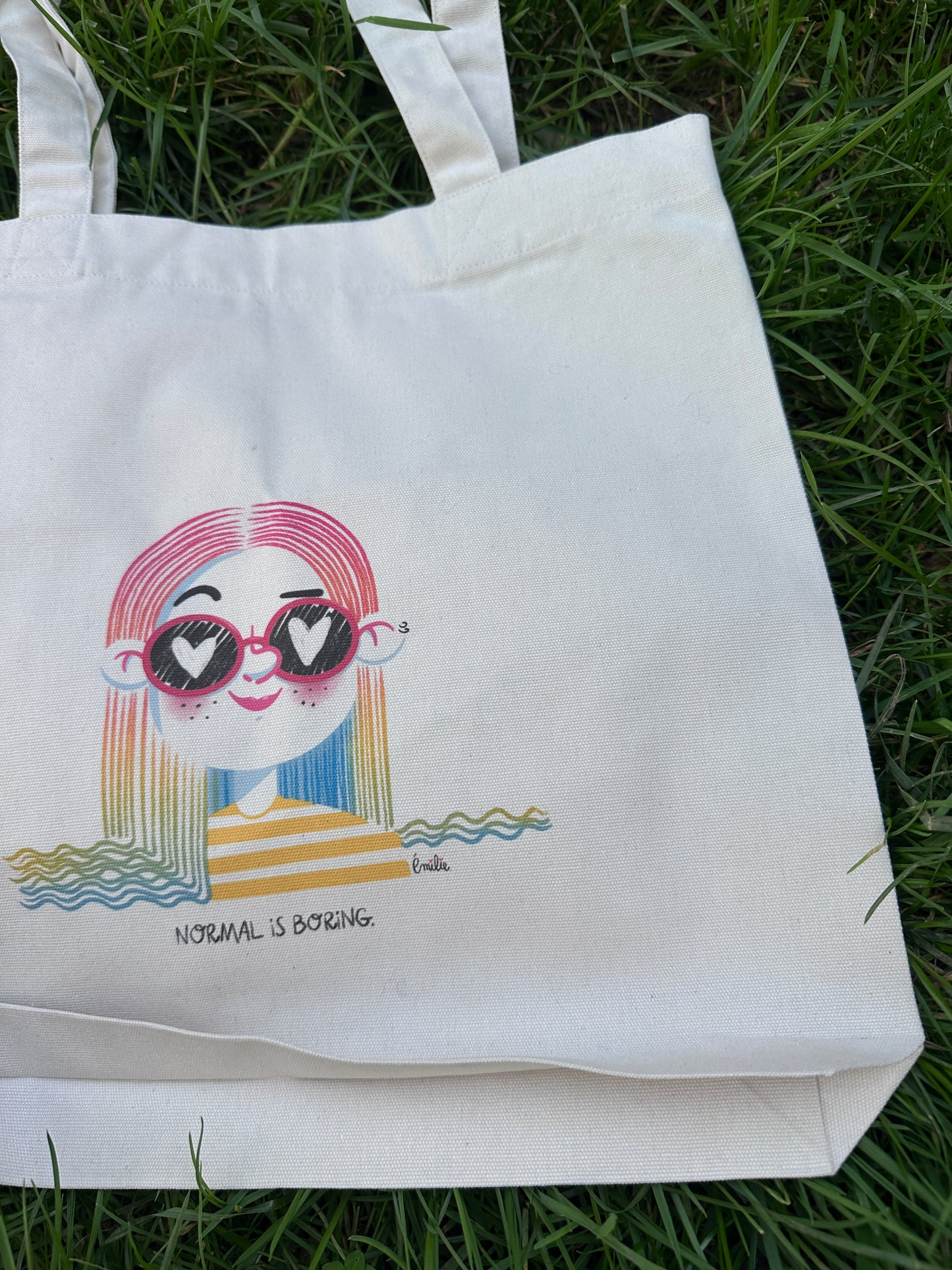Tote Bag NORMAL IS BORING - Collab' Emilie Theillard