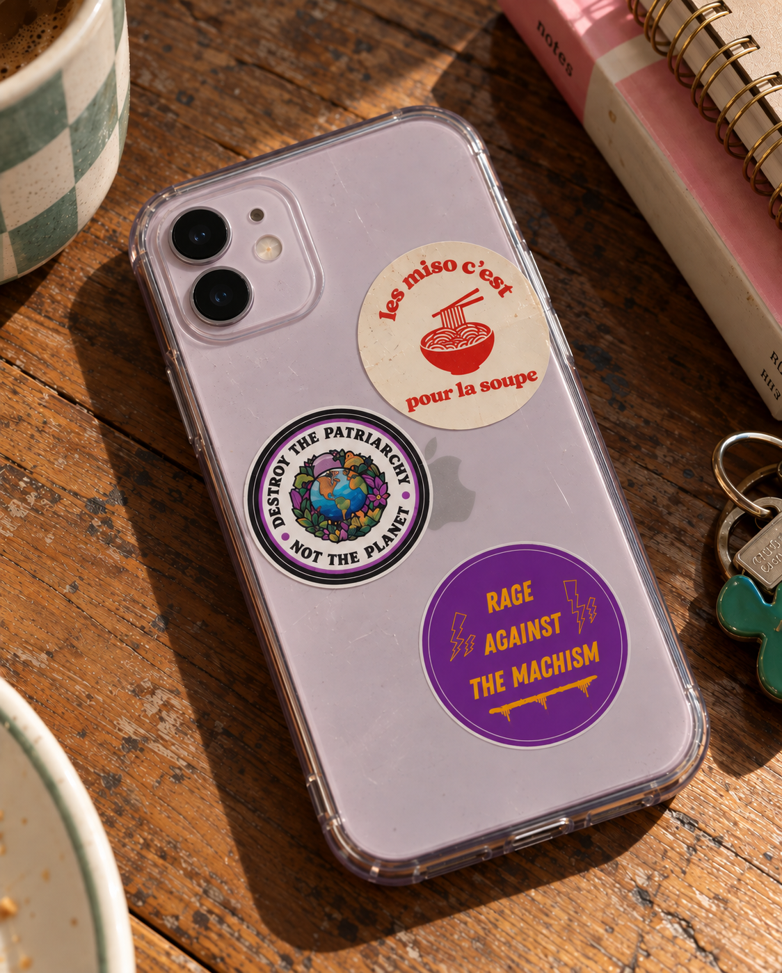 Petite planche de mini stickers MANIFS idéal téléphone