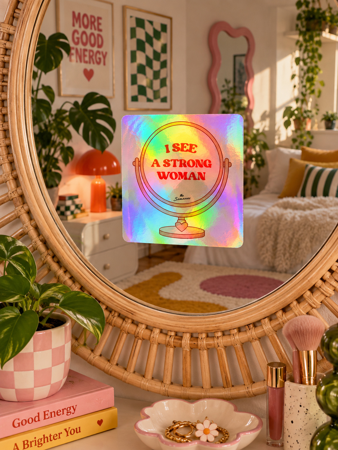 Sticker holographique STRONG WOMAN