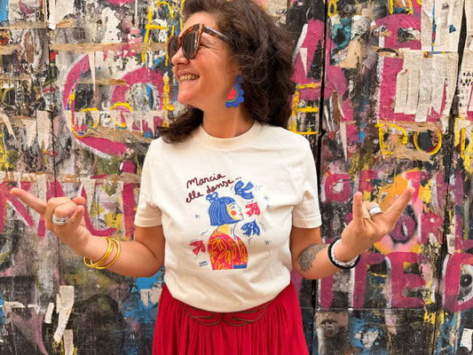Tee-shirt écru MARCIA - Collab' Paillettes et Mimosas