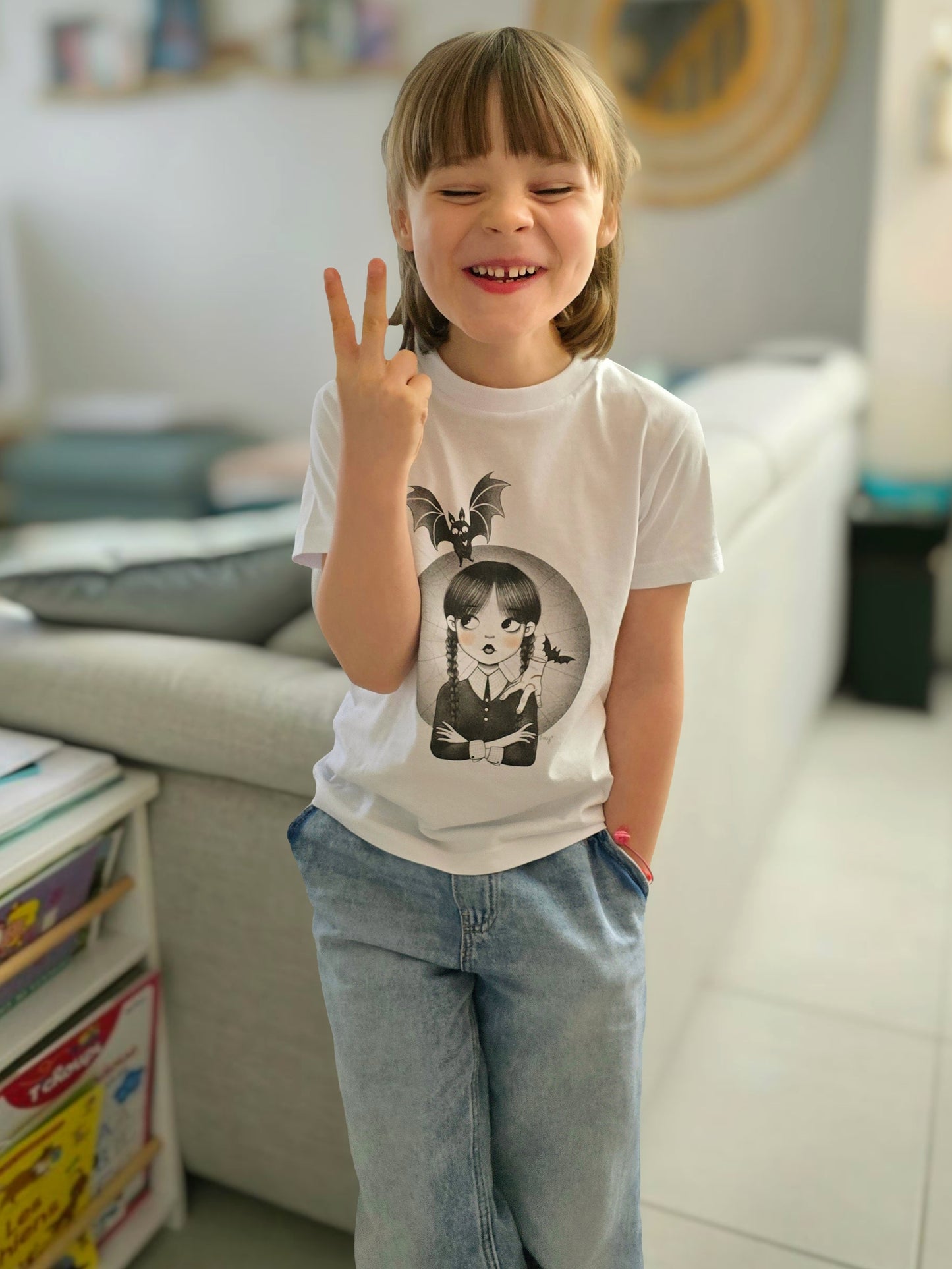 Tee-shirt blanc WEDNESDAY par EMY TATTOO