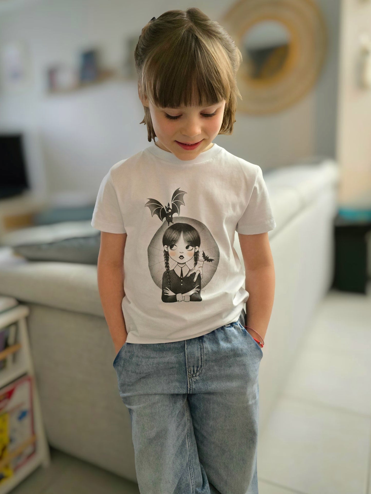 Tee-shirt blanc WEDNESDAY par EMY TATTOO