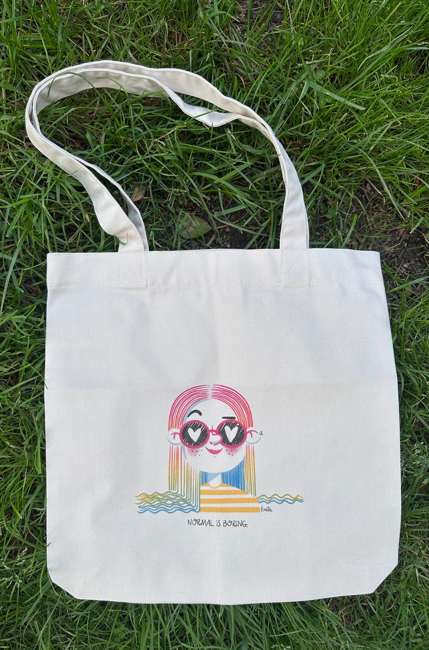 Tote Bag NORMAL IS BORING - Collab' Emilie Theillard