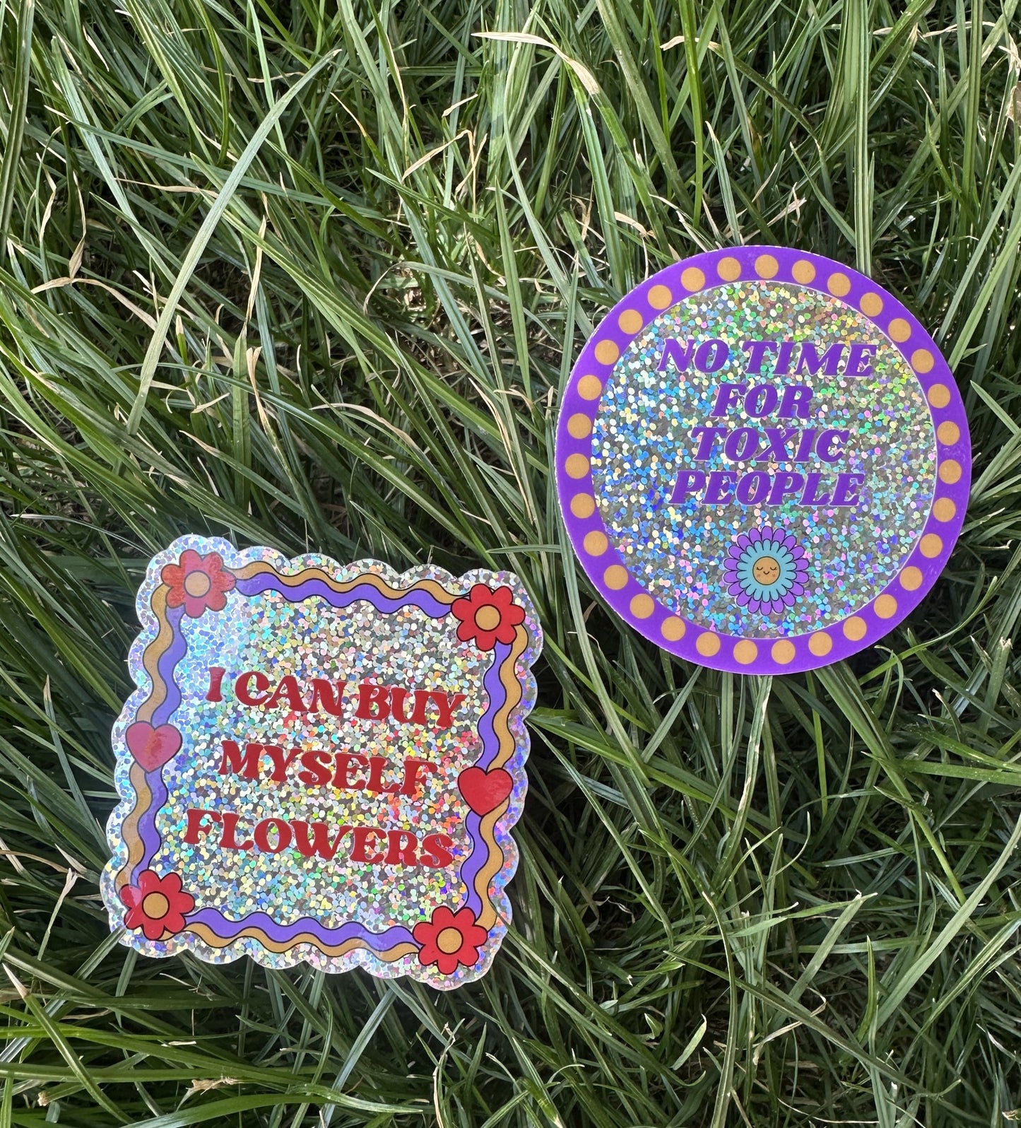 Sticker pailleté I CAN BUY MYSELF FLOWERS