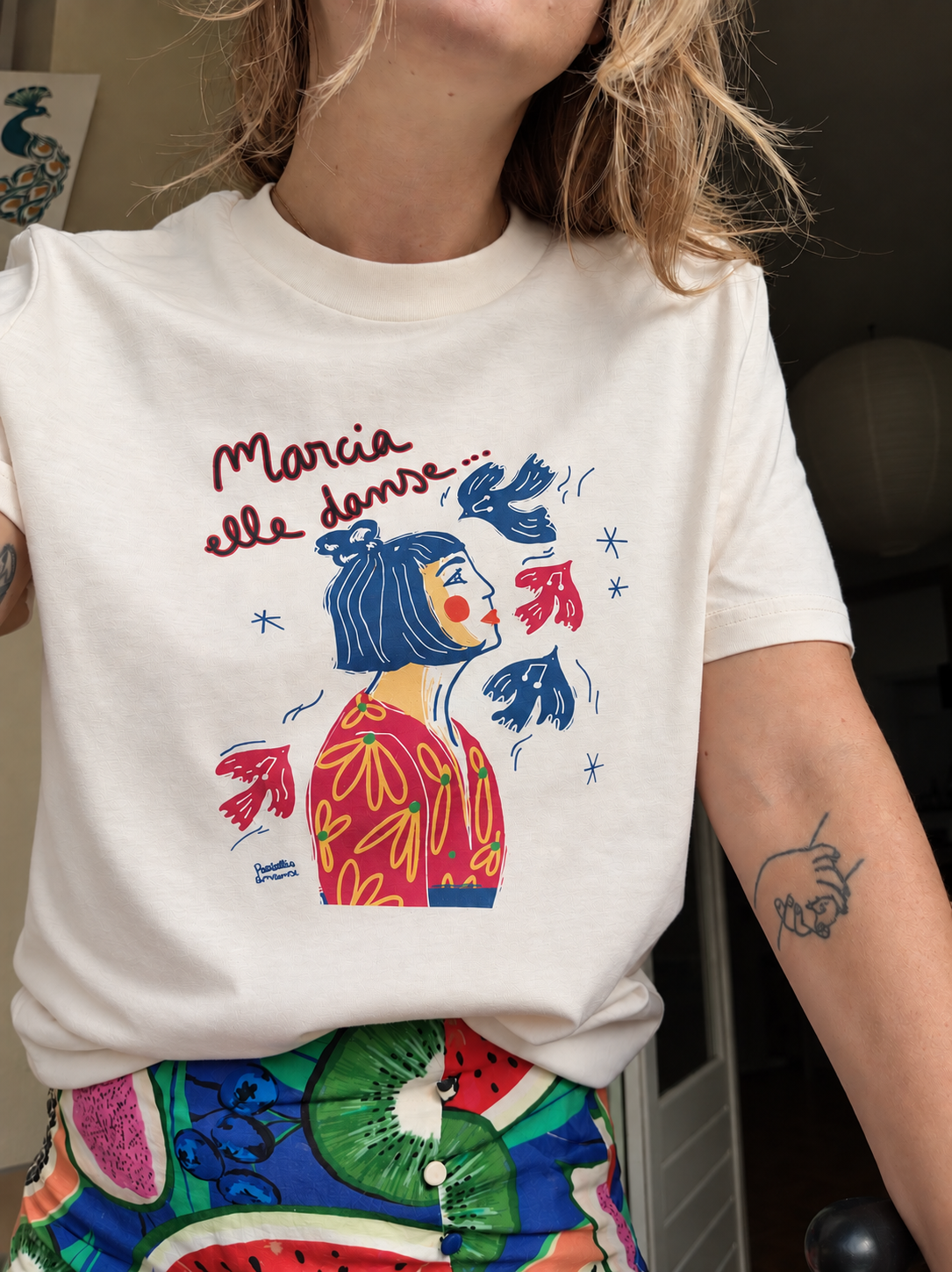 Tee-shirt écru MARCIA - Collab' Paillettes et Mimosas
