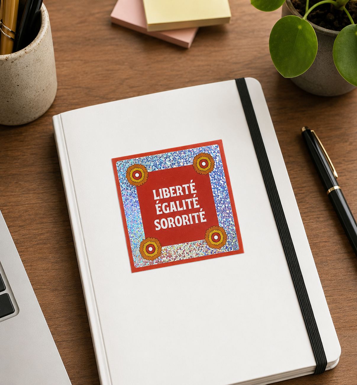 Sticker pailleté LIBERTE EGALITE SORORITE