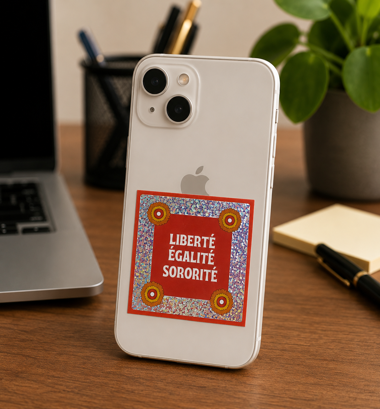 Sticker pailleté LIBERTE EGALITE SORORITE
