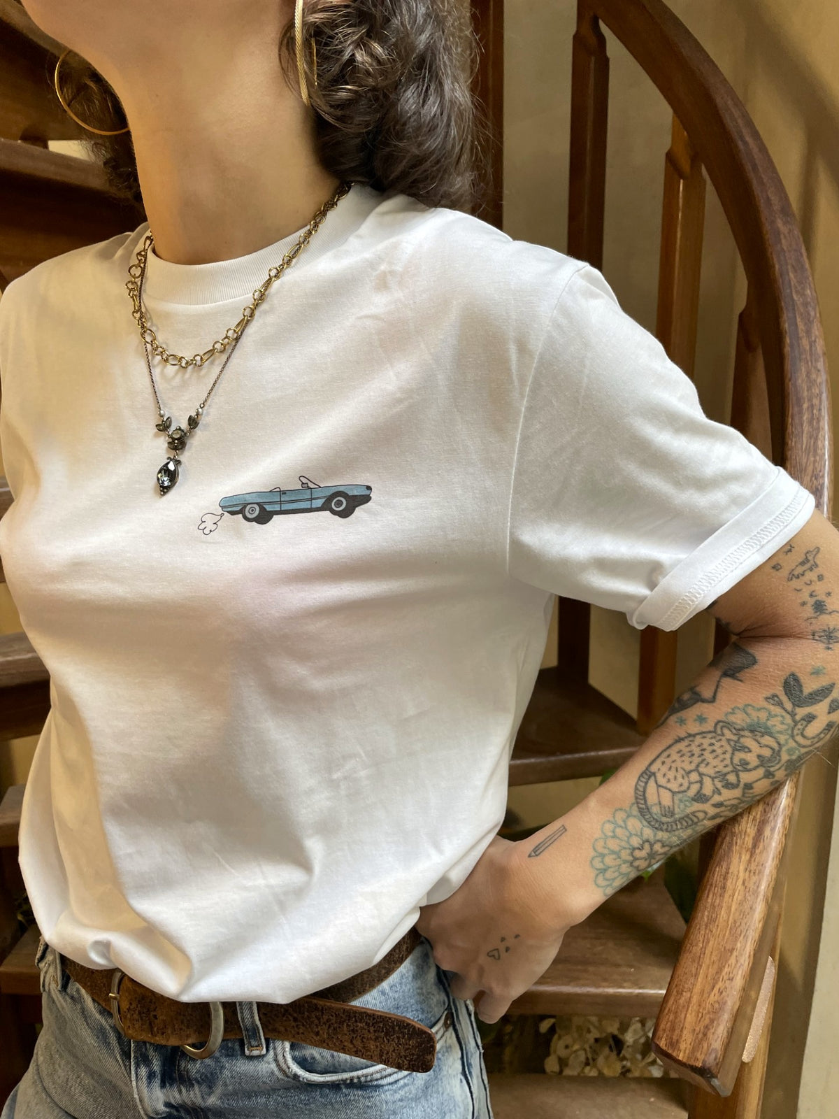 Tee-shirt THELMA et LOUISE (version bleue turquoise) - Collab' Pauline Perrolet