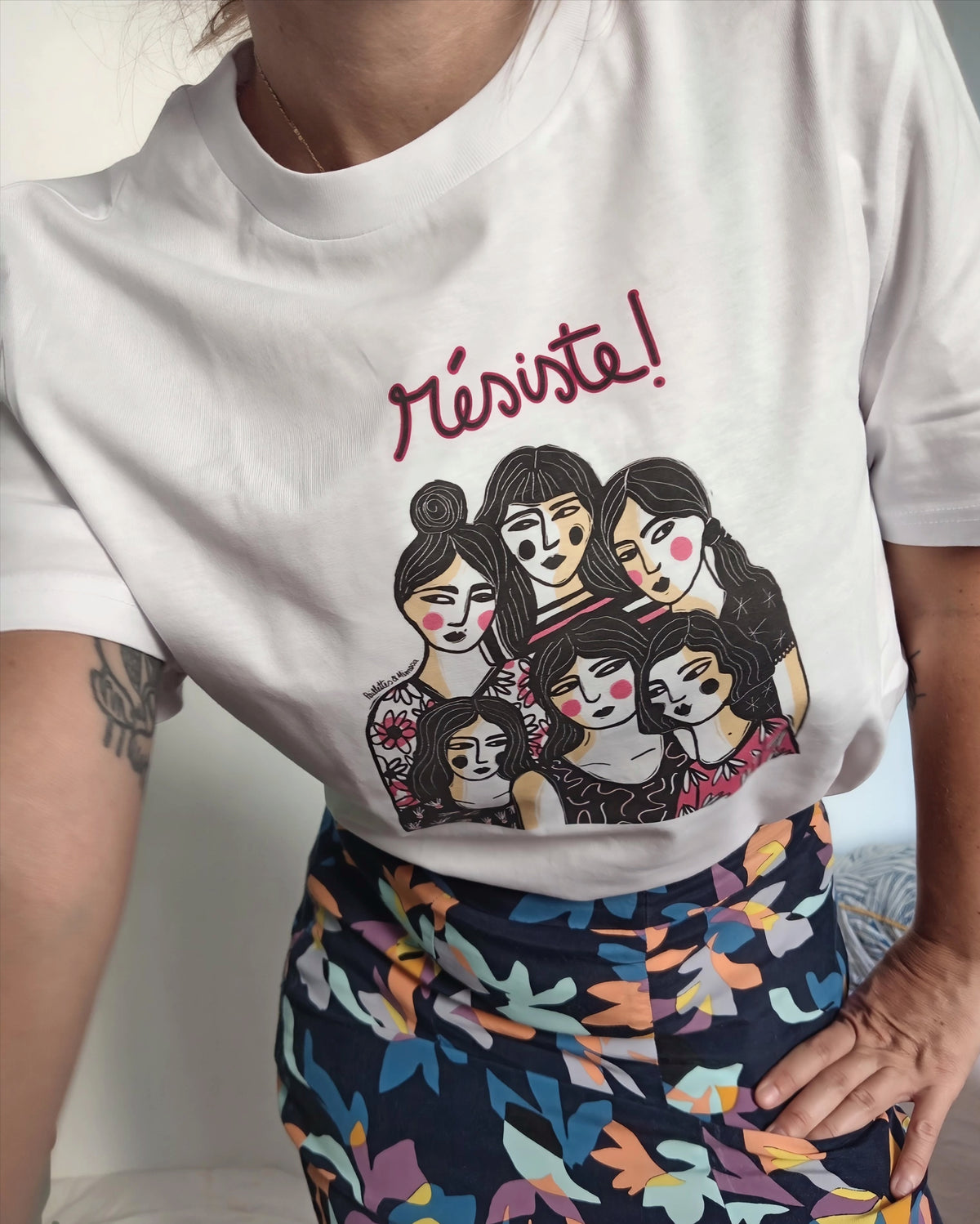 Tee-shirt RESISTE - Collab' Paillettes et Mimosas