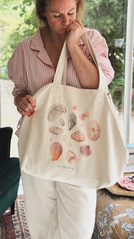 Sac cabas MES COQUILLAGES - Collab' Anne-Solange Tardy