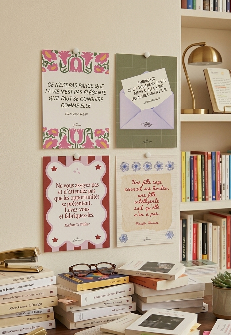 Lot de 4 cartes postales - LES AFFRANCHIES
