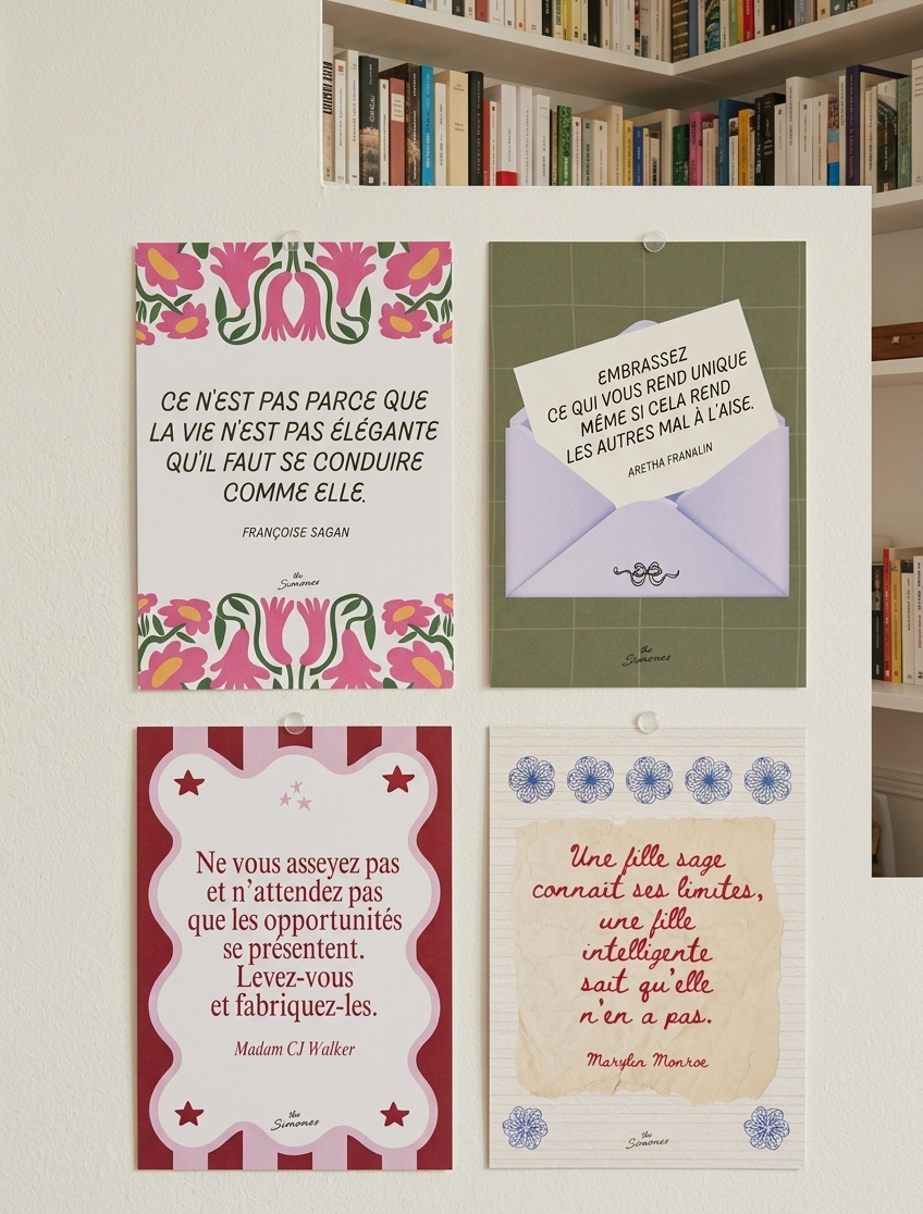 Lot de 4 cartes postales - LES AFFRANCHIES