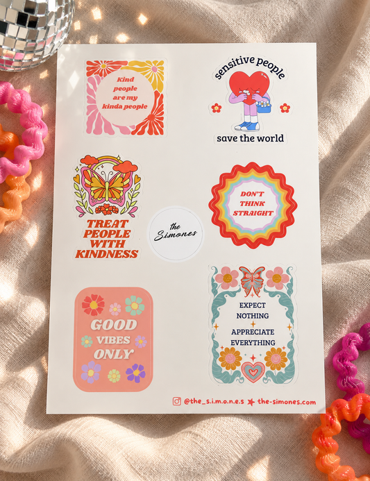 Planche de Stickers GOOD VIBES