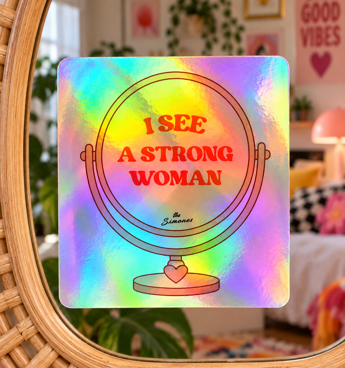 Sticker holographique STRONG WOMAN