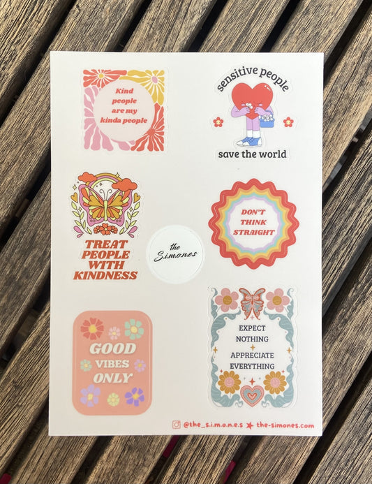 Planche de Stickers GOOD VIBES