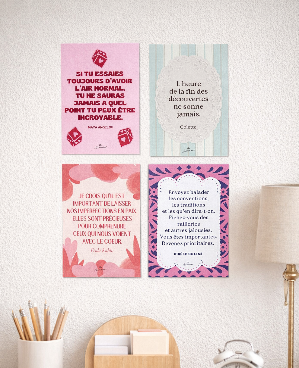 Lot de 4 cartes postales - LES INDOMPTABLES