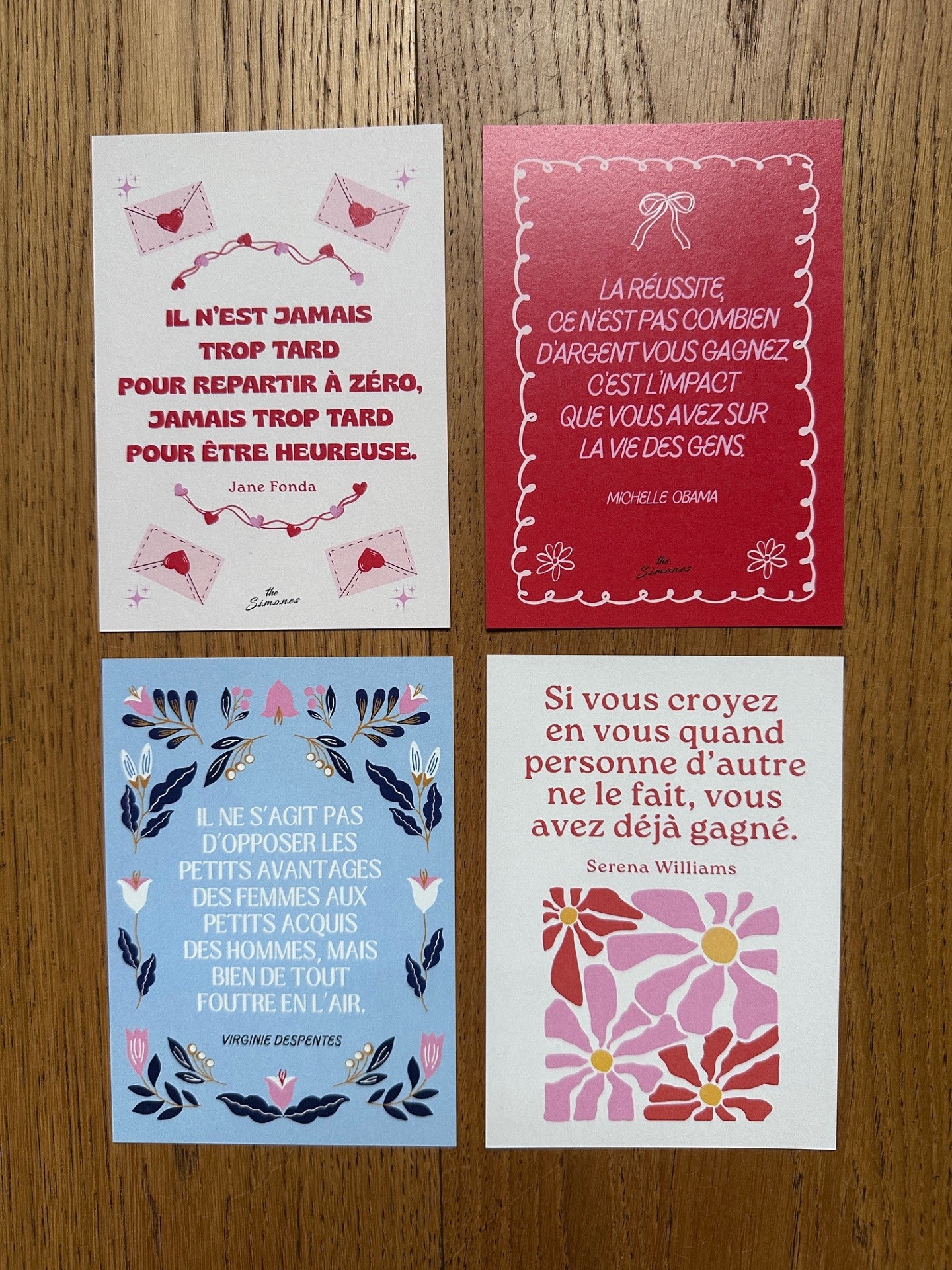 Lot de 4 cartes postales - LES CONTEMPORAINES