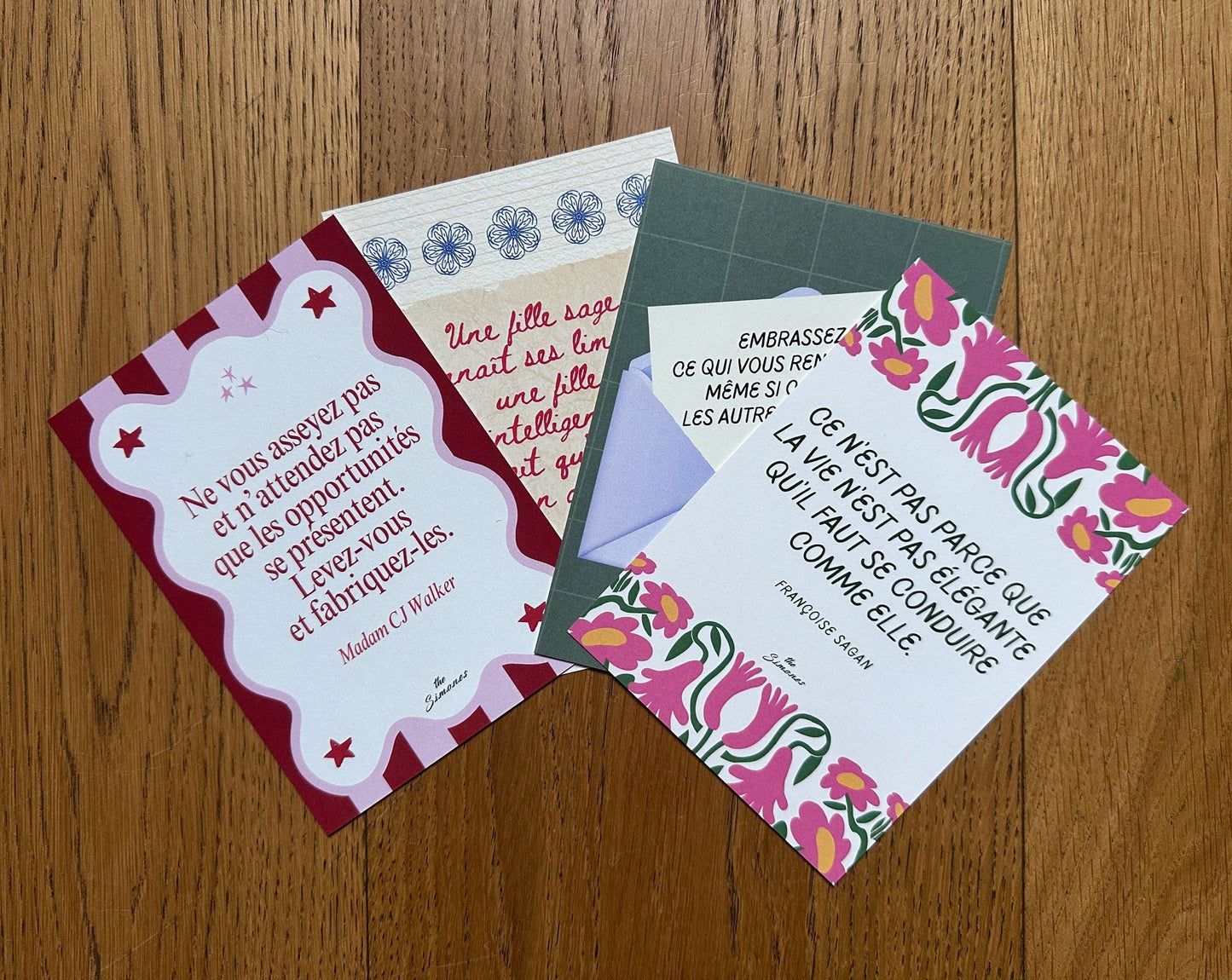 Lot de 4 cartes postales - LES AFFRANCHIES