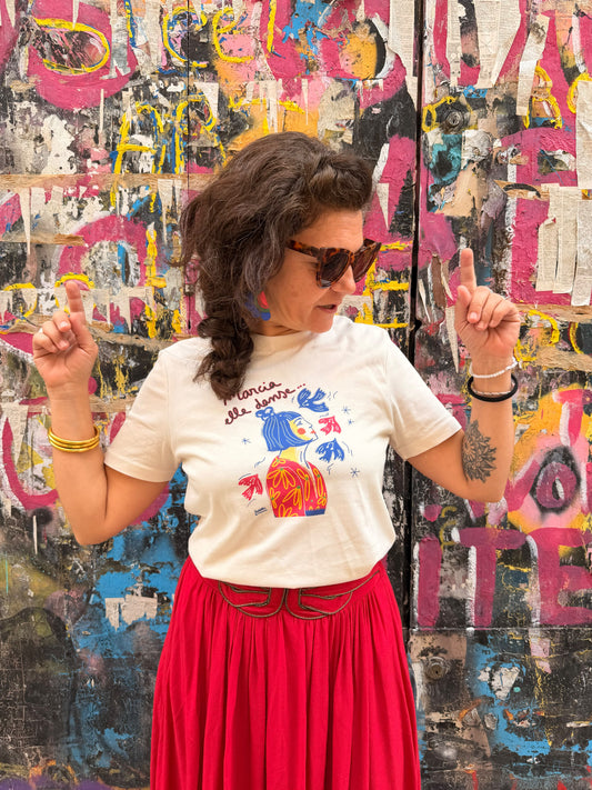 Tee-shirt écru MARCIA - Collab' Paillettes et Mimosas