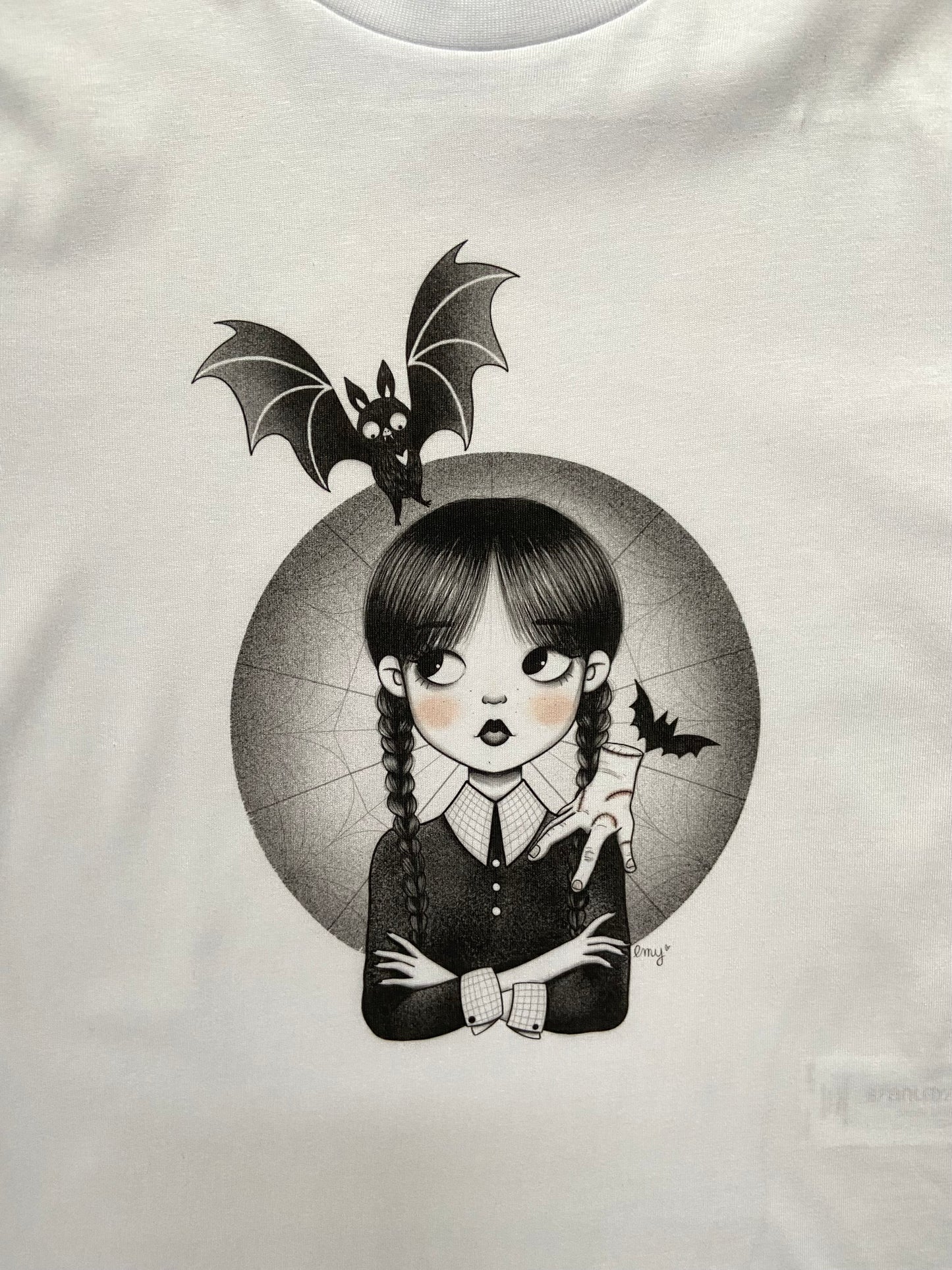 Tee-shirt blanc WEDNESDAY par EMY TATTOO