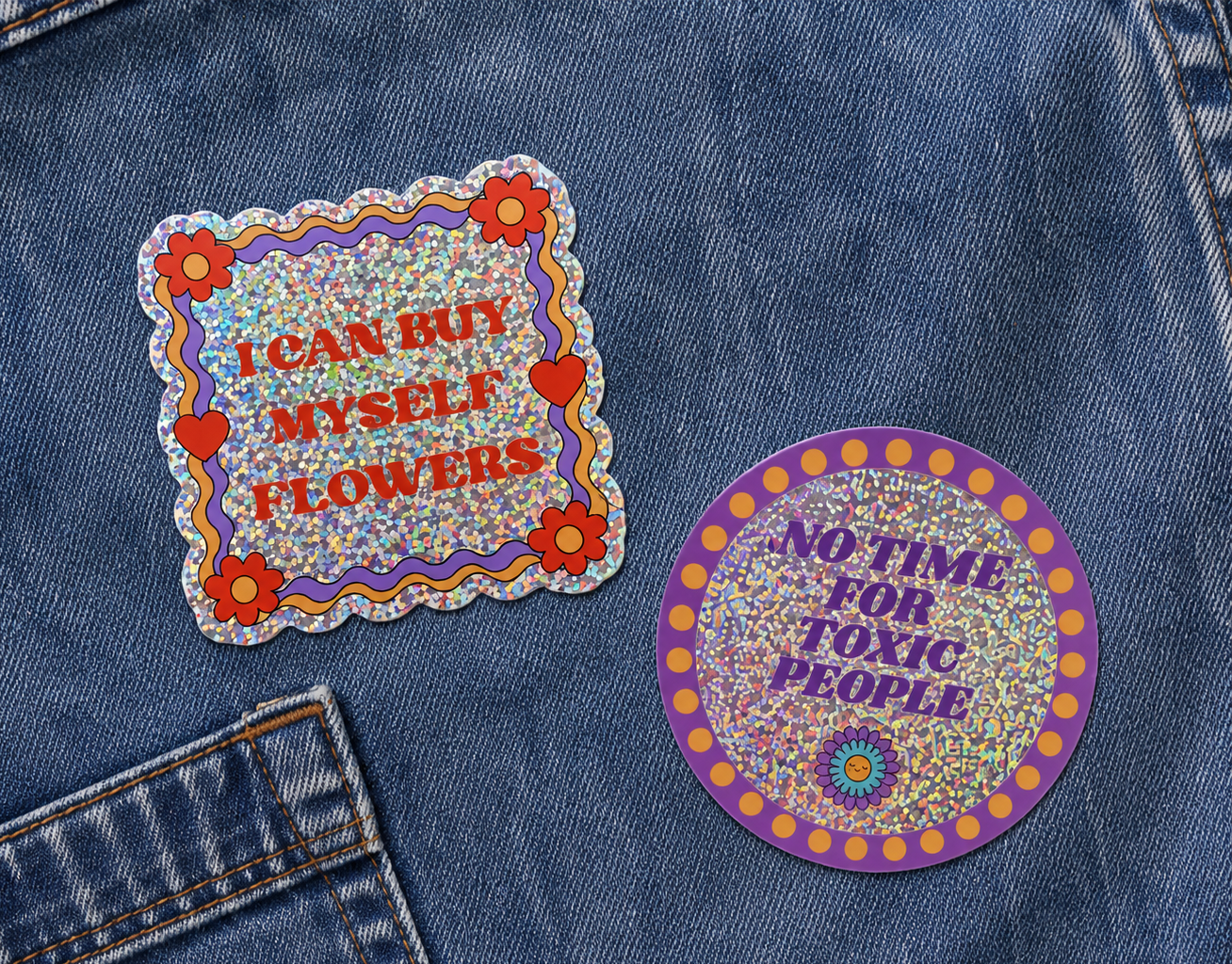 Sticker pailleté NO TIME FOR TOXIC PEOPLE