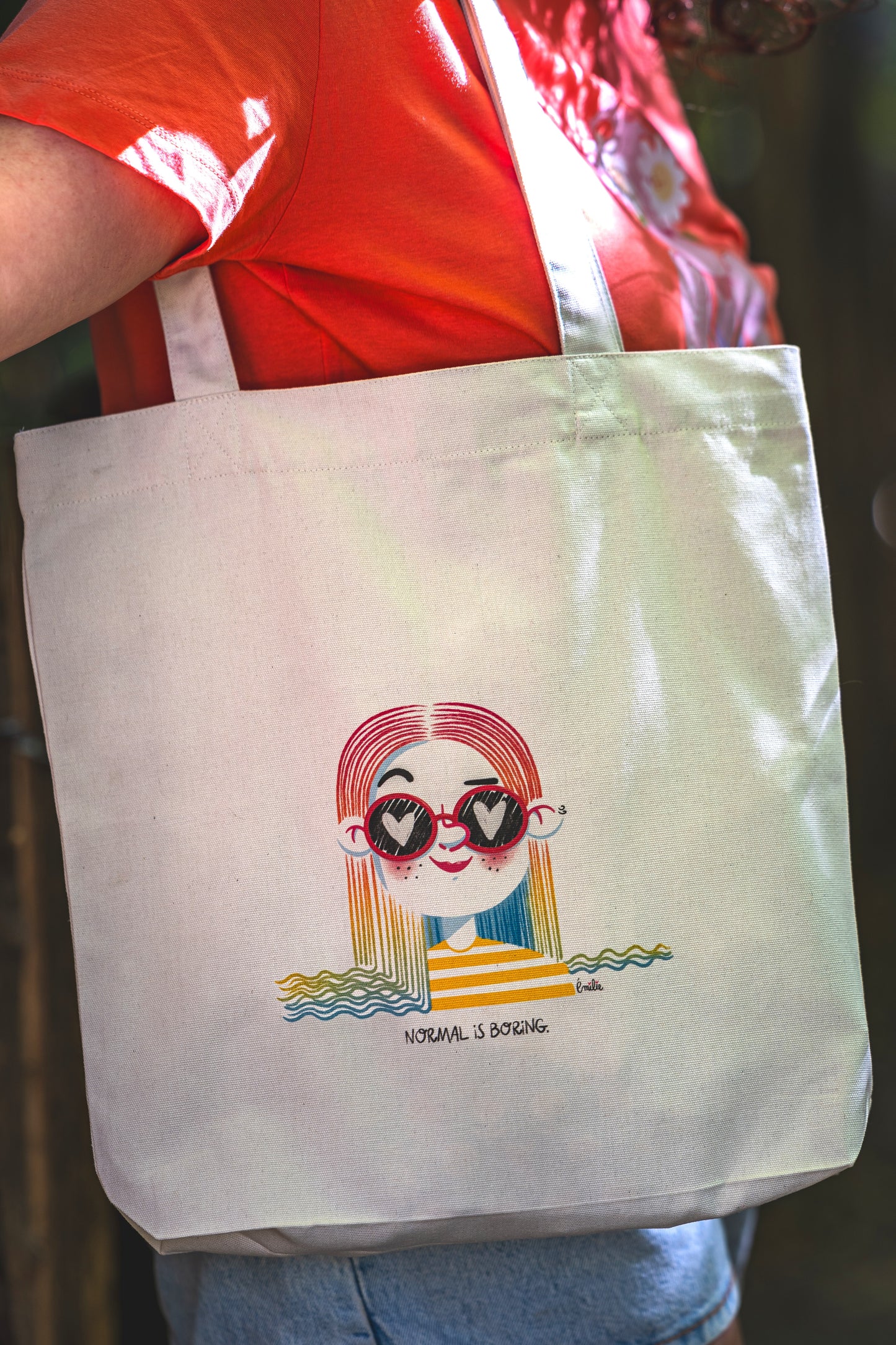 Tote Bag NORMAL IS BORING - Collab' Emilie Theillard