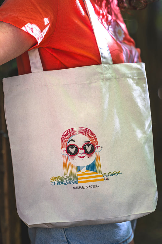 Tote Bag NORMAL IS BORING - Collab' Emilie Theillard