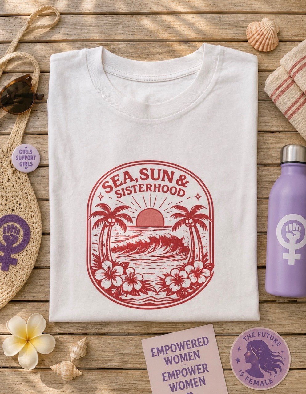 Tee-shirt écru SISTERHOOD