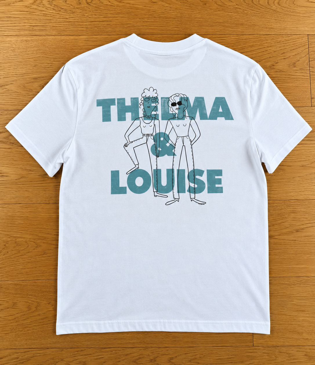 Tee-shirt THELMA et LOUISE (version bleue turquoise) - Collab' Pauline Perrolet
